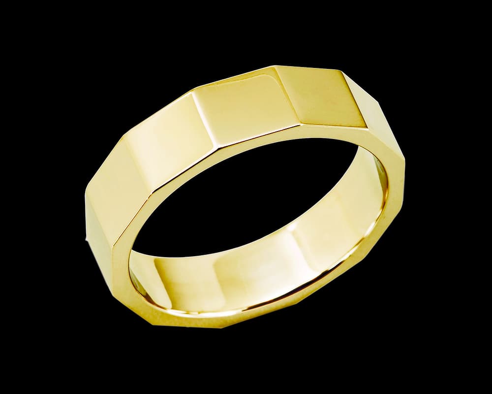 Men's Twelve Faceted Wedding Band