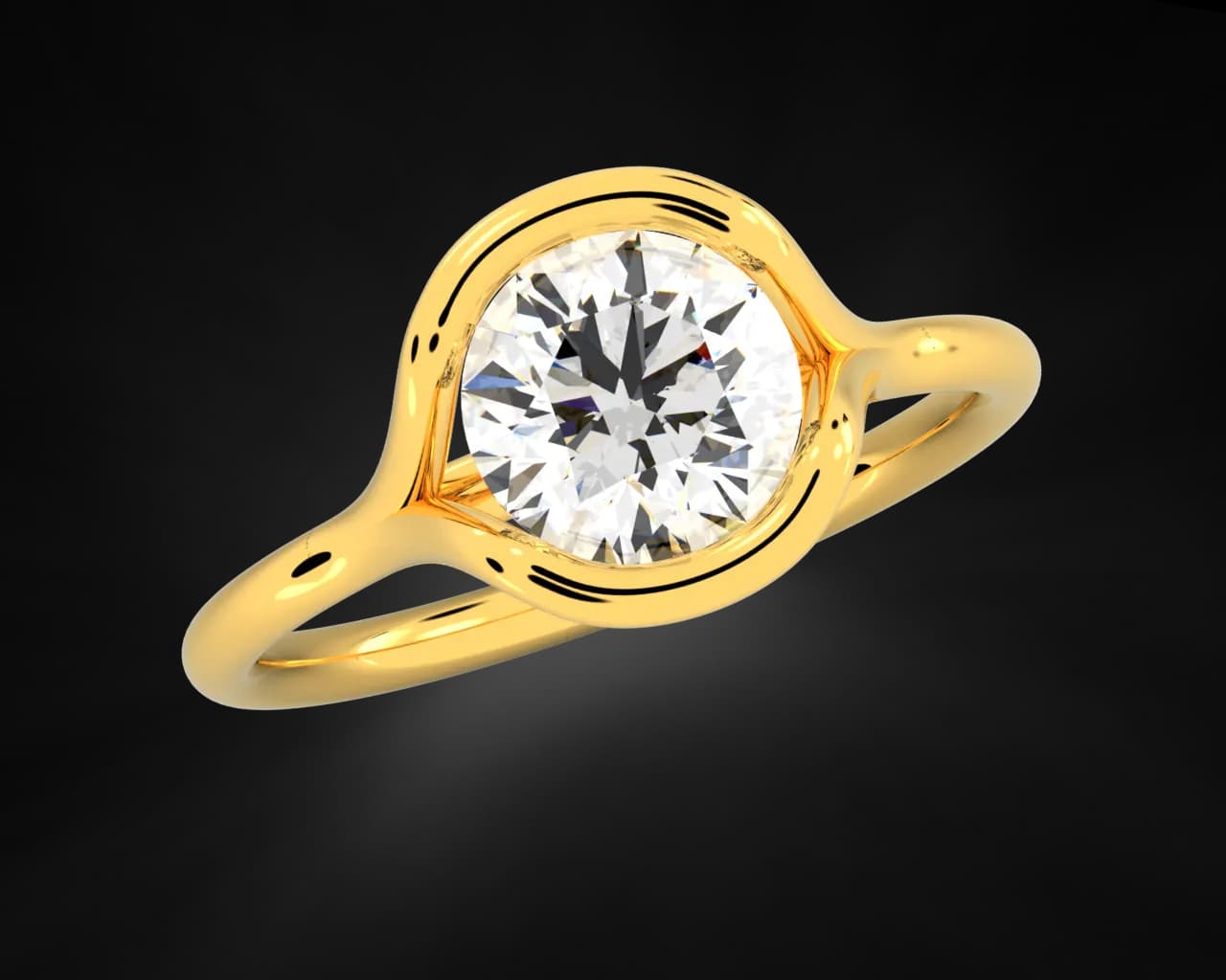 The Adeline Split Bezel Solitaire