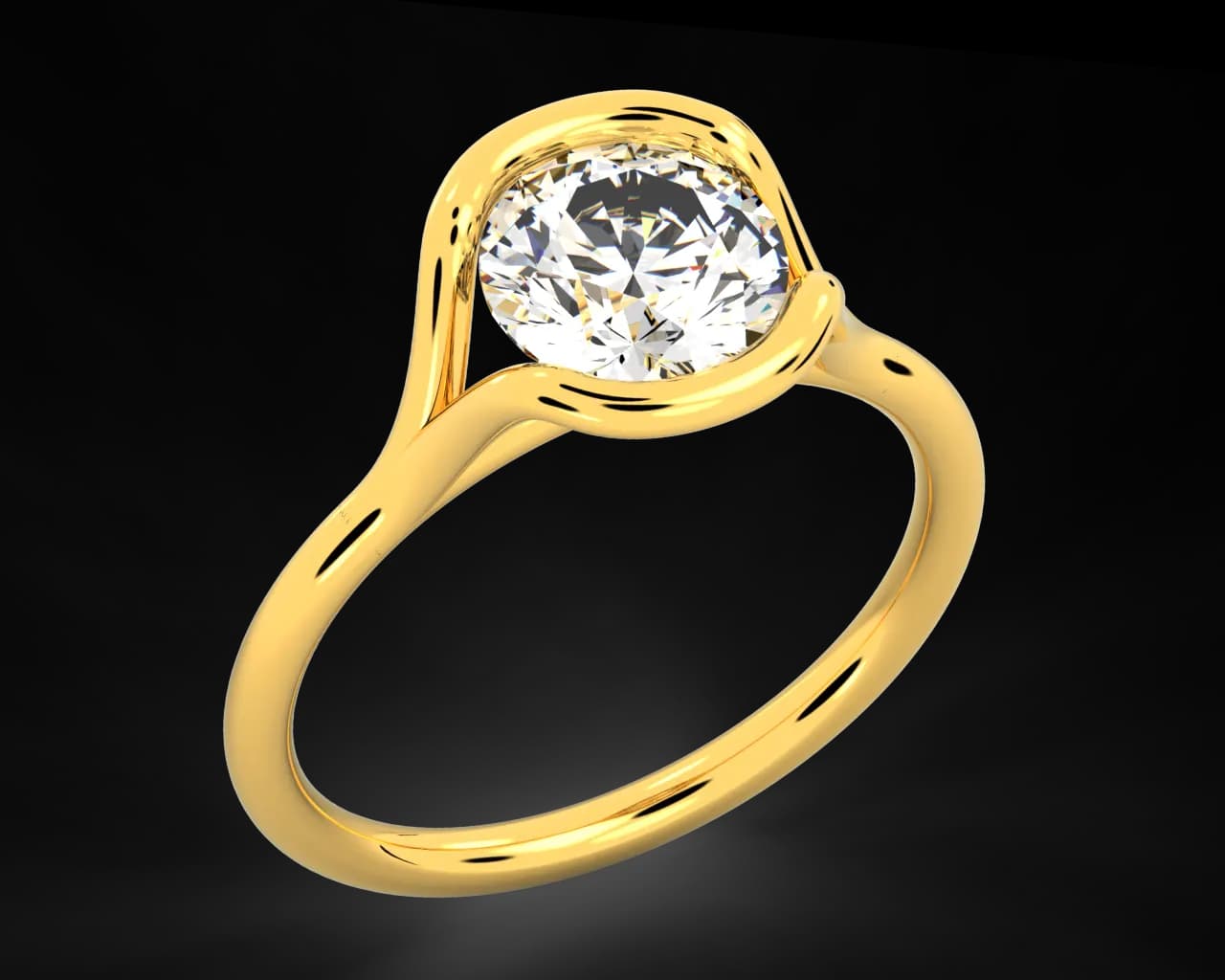 The Adeline Split Bezel Solitaire