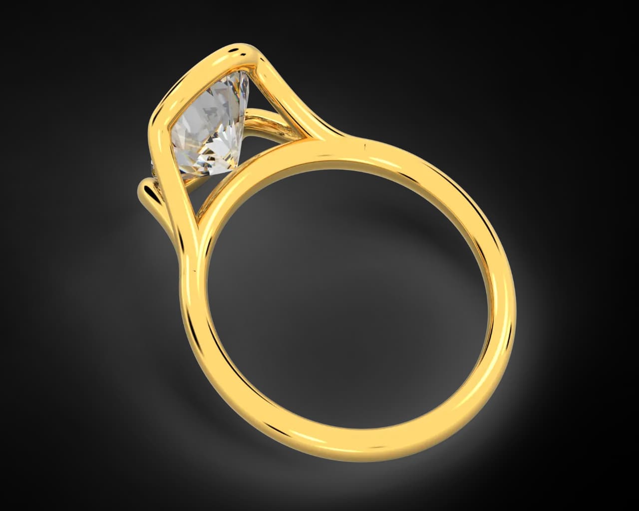 The Adeline Split Bezel Solitaire