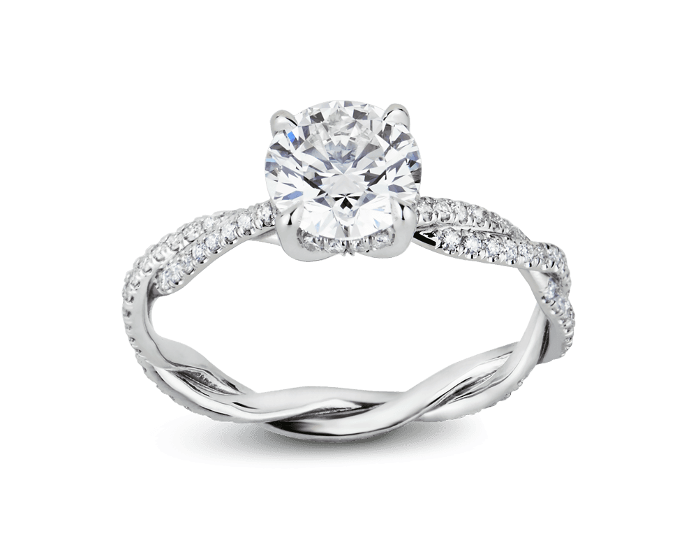 Twisted Band Pave Solitaire