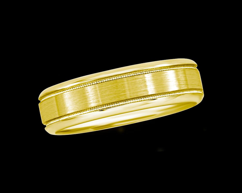 The Burton Mens Band with Milgrain and Satin Finish