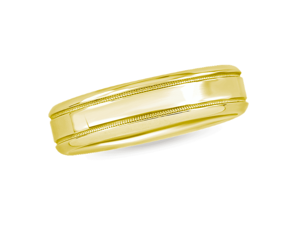 Mens Claissic Wedding Band with Double Row Milgrain