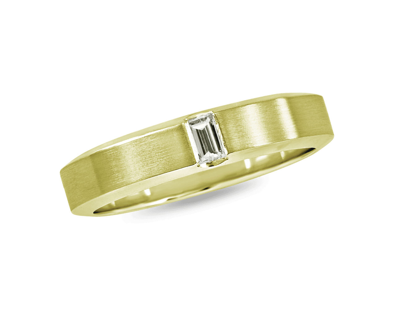 Mens 5mm Baguette Diamond Band