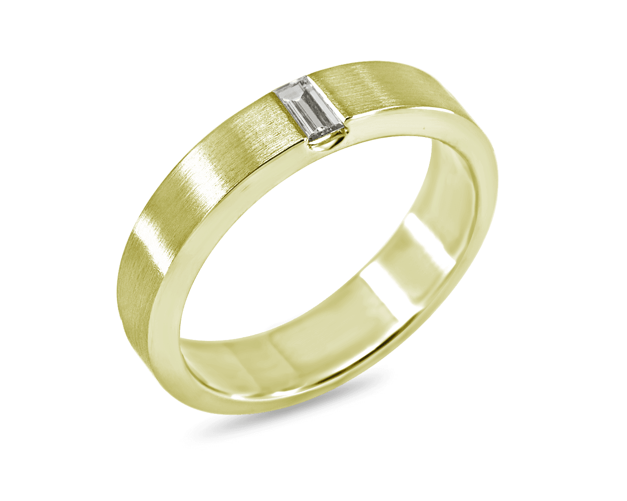 Mens 5mm Baguette Diamond Band