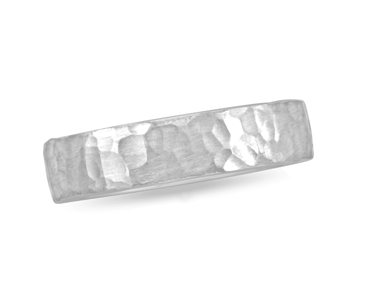 Mens 5mm Wedding Band with Hammer Finish