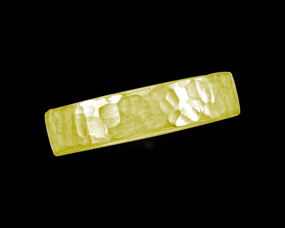 Mens 5mm Wedding Band with Hammer Finish