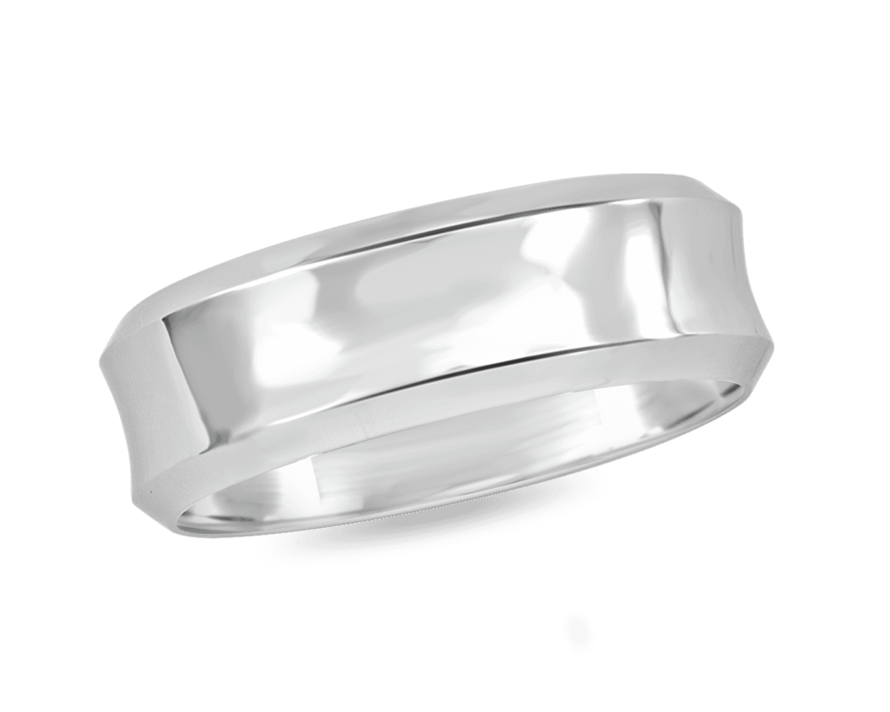 Mens 7mm Concave Band with Beveled Edge