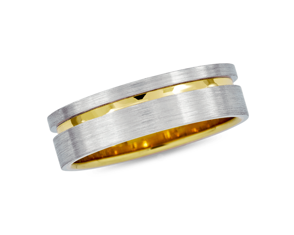 Men's 6mm Platinum Band with Indented Stripe