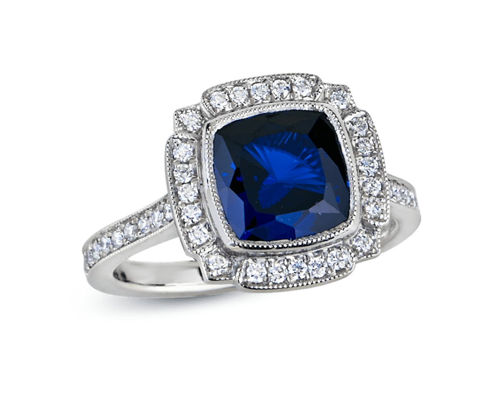 The Dahlia Vintage Halo Solitaire