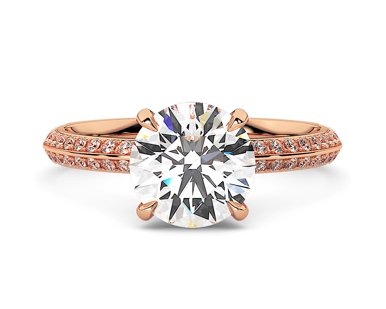 The Yvonne Knife Edge Pave Solitaire