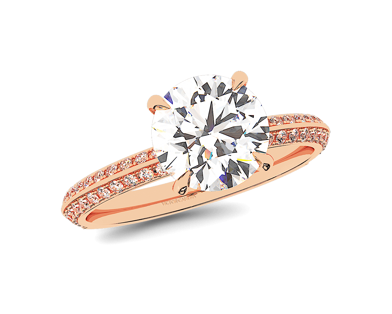 The Yvonne Knife Edge Pave Solitaire