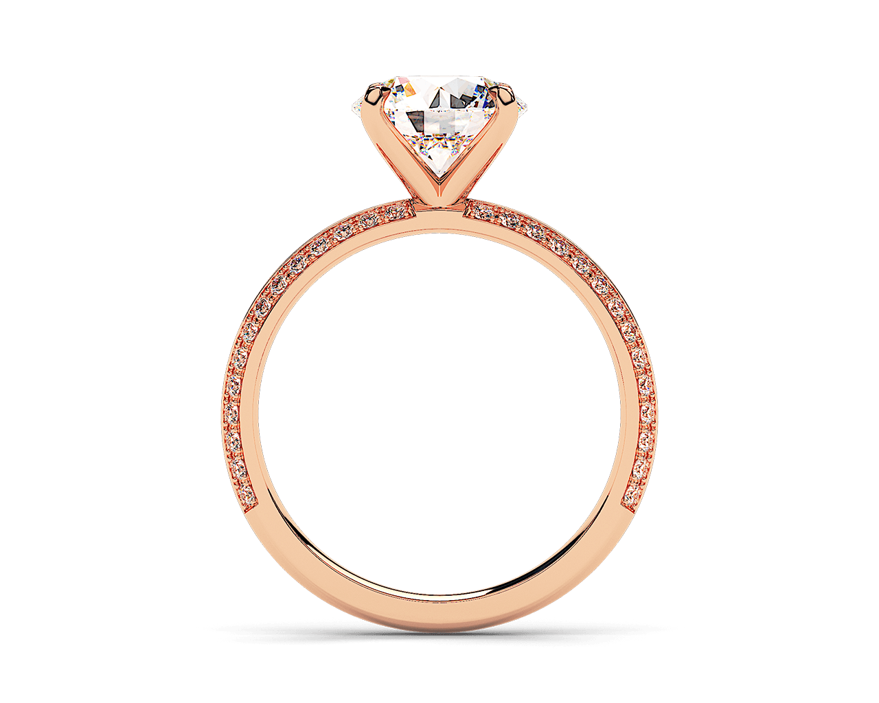 The Yvonne Knife Edge Pave Solitaire