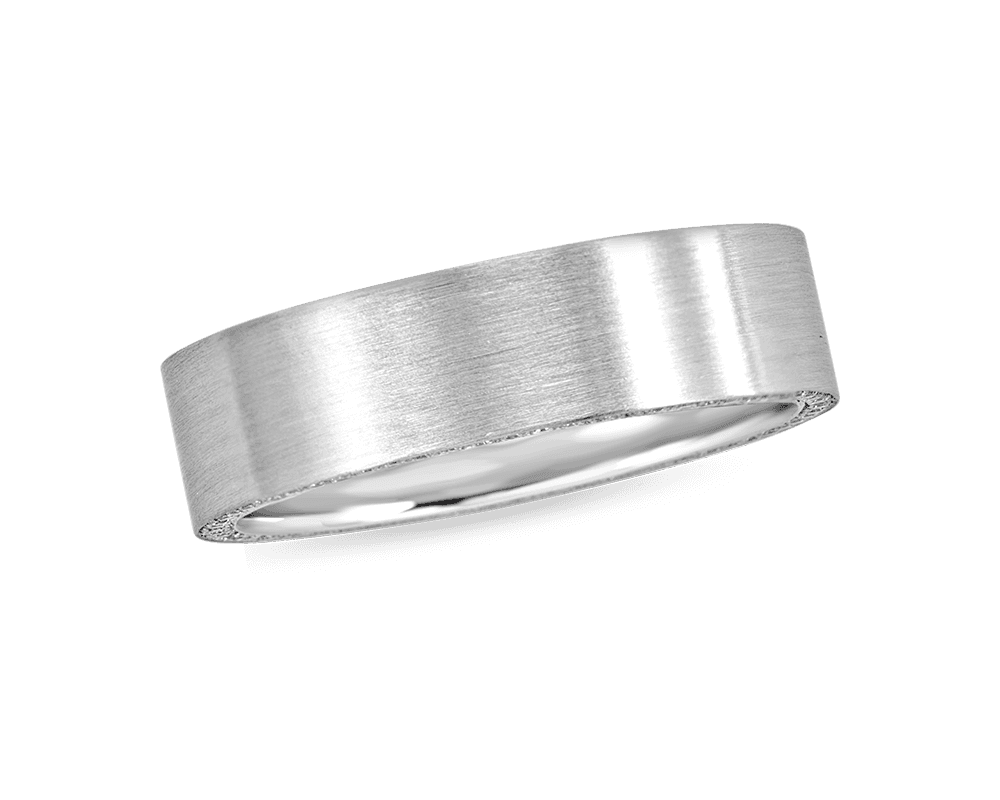 Men's 6mm-Brushed Band with Pave Profile