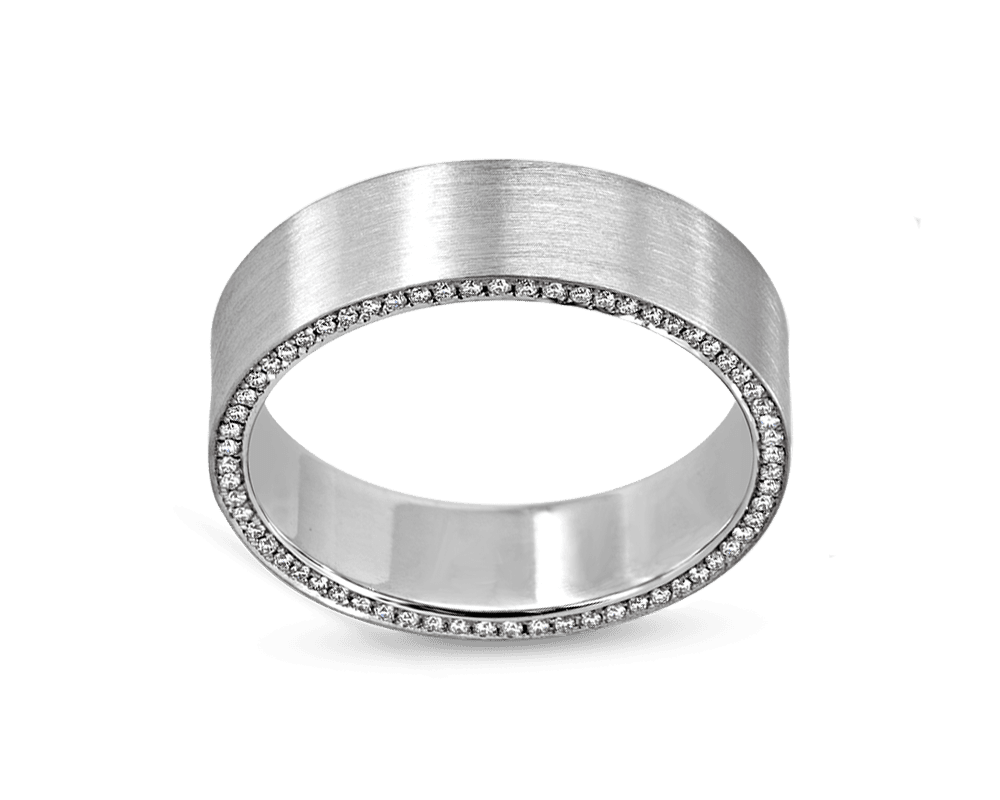 Men's 6mm-Brushed Band with Pave Profile