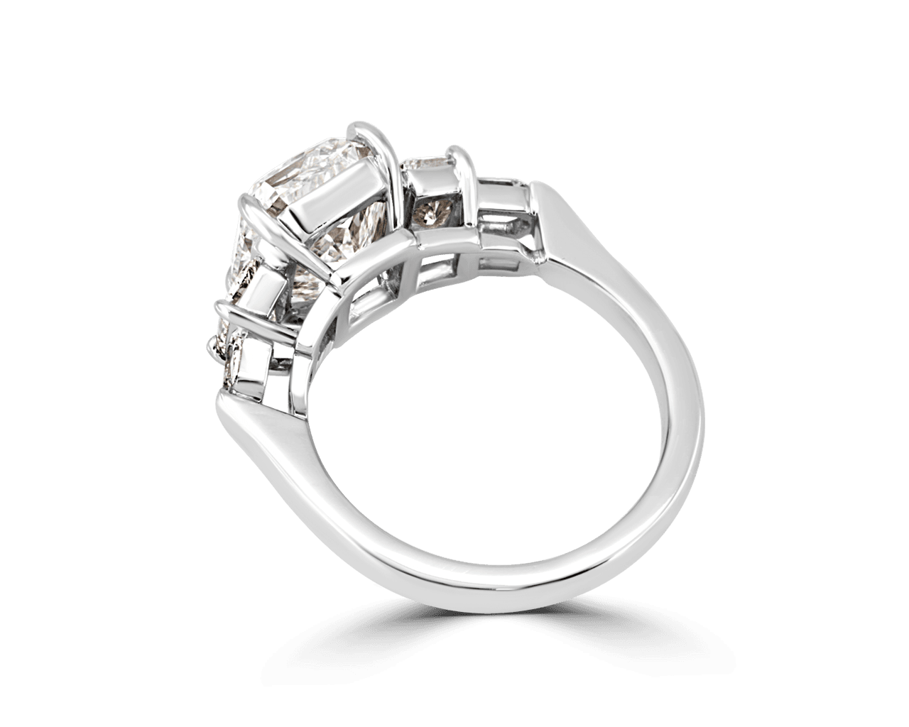 Radiant with Trapezoid and Bullet Five Stone Art-Deco Ring